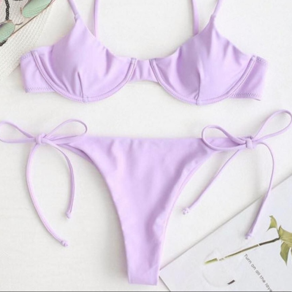 NWT Light Purple Tie Bikini Bottoms